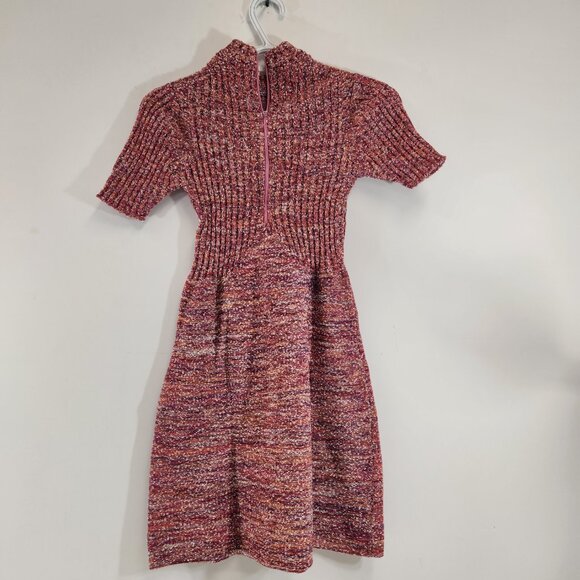 Vintage Taimaru Polyester Mod Pink Dress XXS Stretchy - Picture 3 of 7